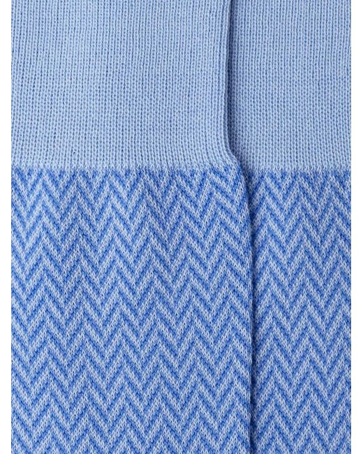Hackett Blue Herringbone-Pattern Socks for men
