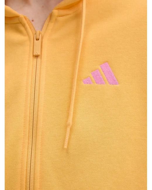 Adidas Blue Logo-Embroidered Zip-Up Hoodie