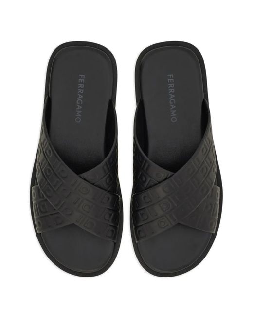 Ferragamo Pantoletten Mit Monogramm in Black für Herren