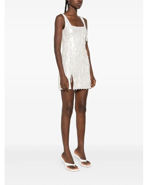 Staud White Le Sable Sequin-Embellished Mini Dress