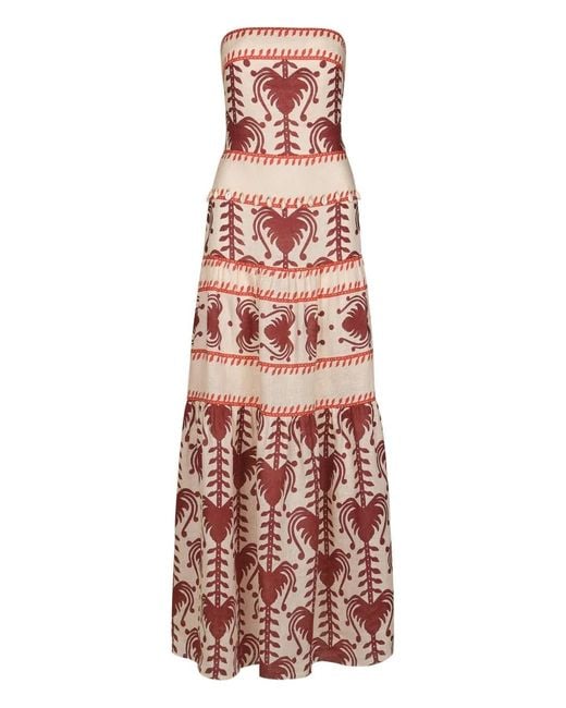 Johanna Ortiz Another Chance Gelaagde Jurk Met Print in het Natural