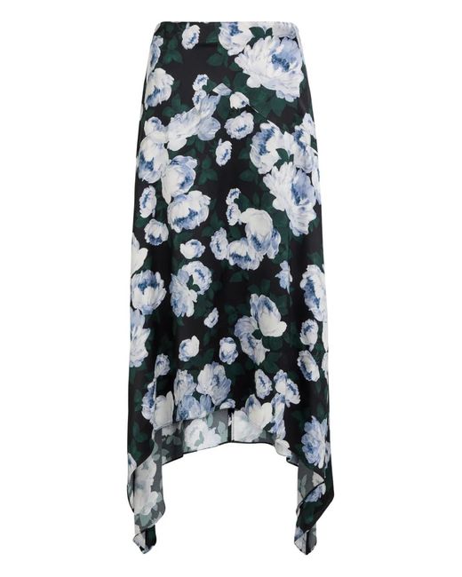 Stella McCartney White Floral-Pattern Asymmetrical Skirt