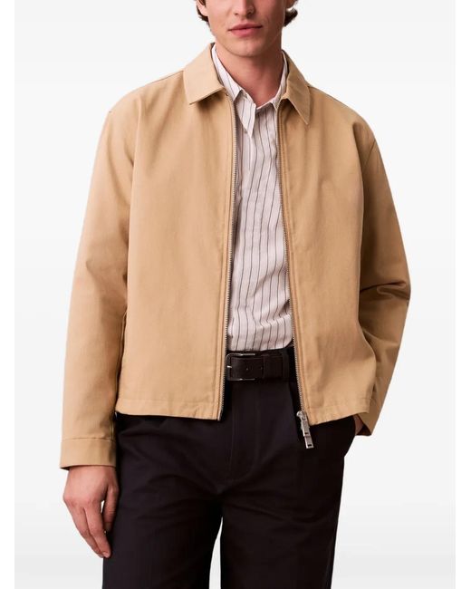 Calvin Klein Natural Zip-Up Collared Jacket for men