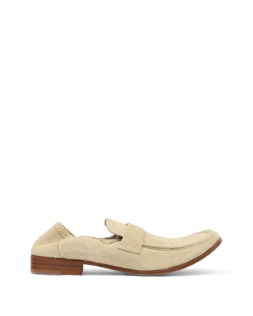 MM6 by Maison Margiela White Leather Loafers