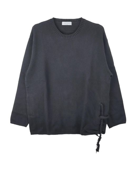 Yohji Yamamoto Wollen Trui Met Touwdetail in het Blue voor heren