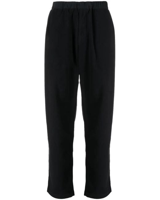 Undercover Black Elasticated-Waist Tapered Trousers for men
