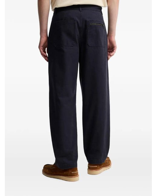 Barbour Blue Ursula Zip-Pocket Patch-Pocket Trousers for men
