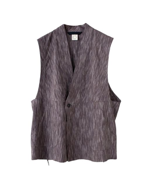 Jan Jan Van Essche Purple Débardeur Boutonné À Poches Multiples for men