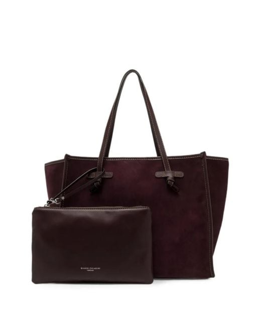Gianni Chiarini Purple Marcella Suede Tote Bag