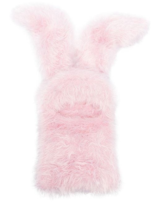 Ambush Pink Bunny Faux-fur Balaclava
