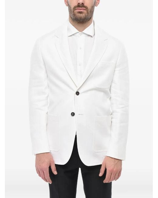 Corneliani White Circle Patch-Pocket Blazer for men