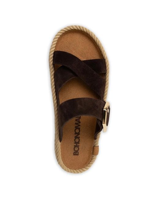 Bohonomad Brown Sevilla Buckle-Fastening Rope-Sole Espadrilles