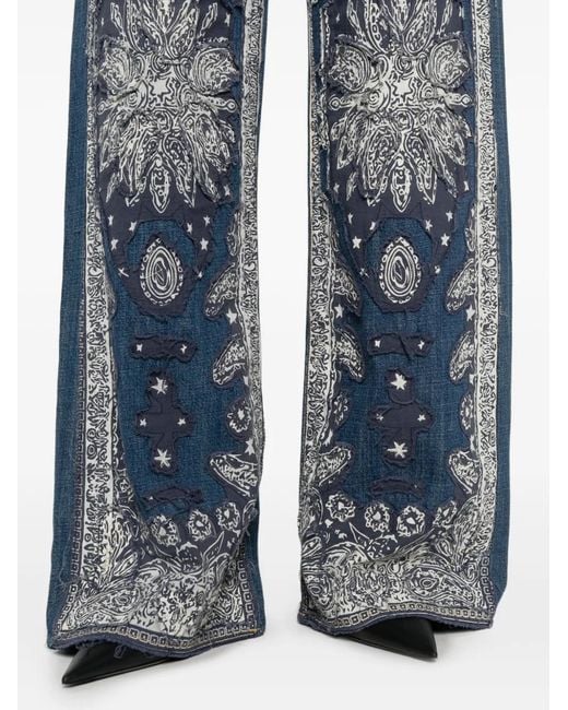 R13 Blue Wide Jeans