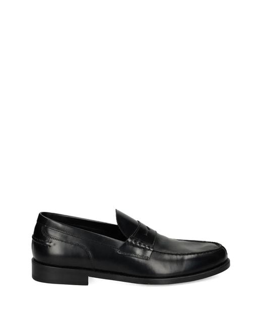 Lottusse Black Penny Leather Loafers for men