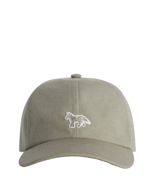 Maison Kitsuné Gray Fox-Motif Baseball Hat
