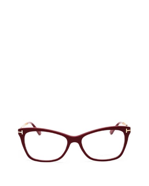 Tom Ford Red Rectangle-Frame Glasses