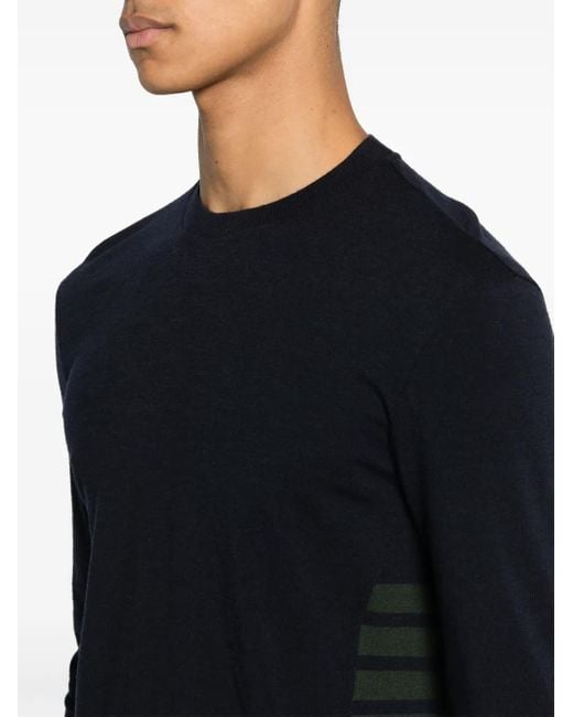 Thom Browne Black 4-Bar Stripe Intarsia-Knit Jumper for men