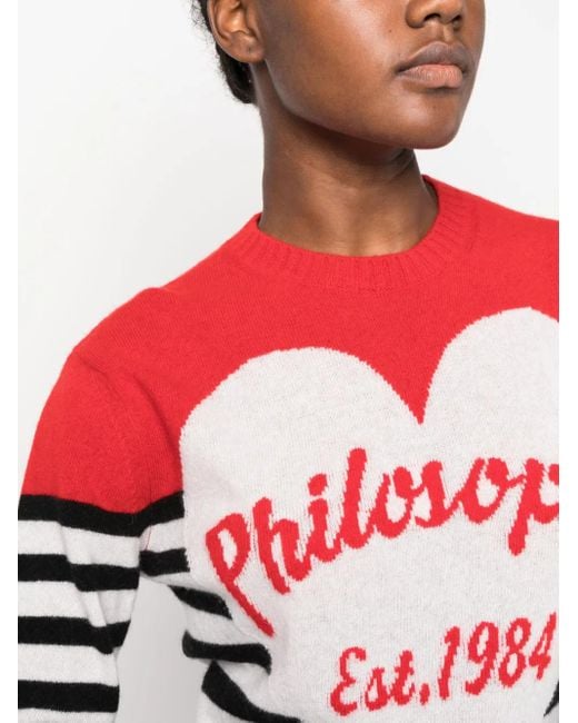 Philosophy Di Lorenzo Serafini White Striped Sweatshirt