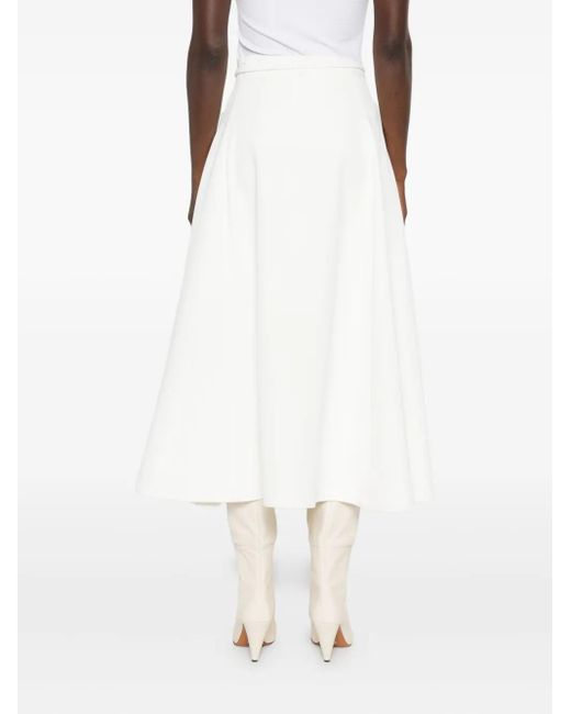 Gonna Svasata Con Applicazione di Maje in White