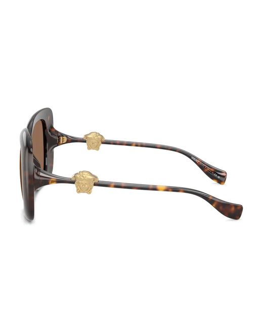 Versace Brown Medusa Square-Frame Sunglasses
