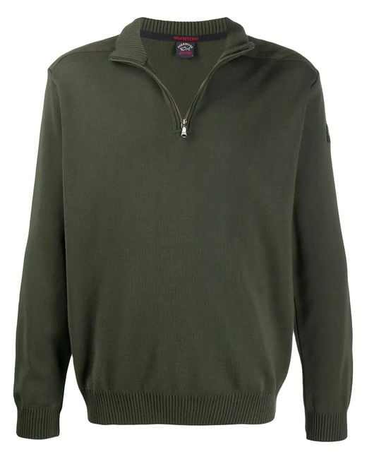 Paul & Shark Green Half-Zip Sweater for men