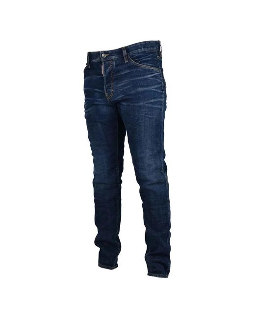 DSquared² Blue Faded Five-Pocket Jeans for men