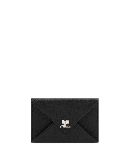 Courreges Black Tejus Envelope-design Leather Card Holder