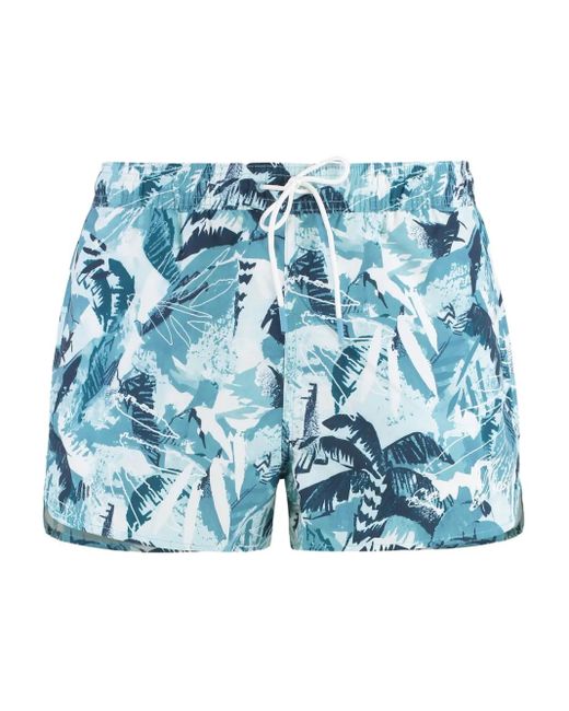 Boss Badeshorts mit tropischem Print in Blue für Herren
