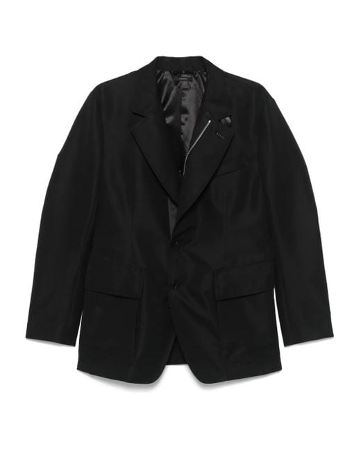 Tom Ford Black Cotton-Blend Blazer for men
