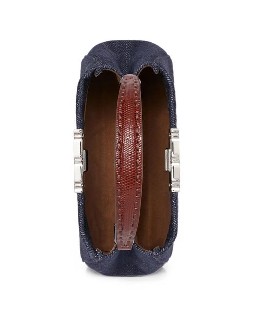 Tory Burch Blue Mini Eleanor Denim Cartable