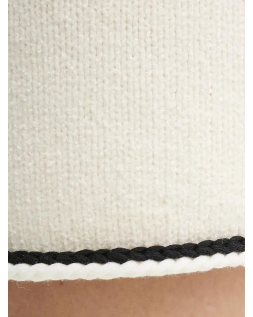 Theory White Wool-Blend Knit Mini Skirt