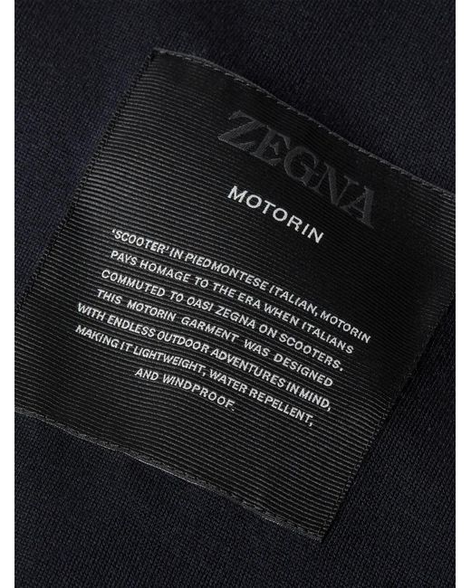 Zegna Blue Microfiber Motorin 100Cc Blouson for men
