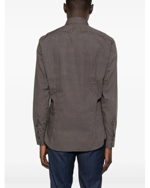 Mazzarelli Hemd mit Blumen-Print in Brown für Herren