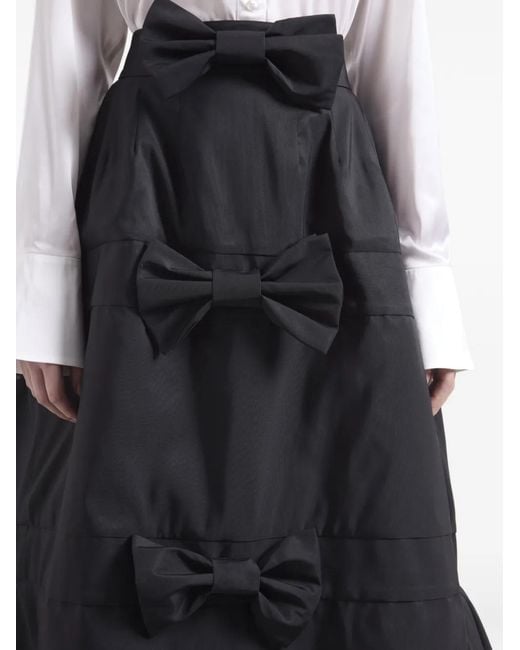 Nina Ricci Blue Bow-Embellished Tiered Maxi Skirt