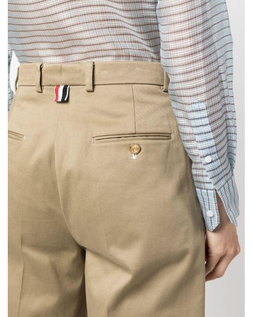 Pantalones capri con pinzas Thom Browne de color Natural