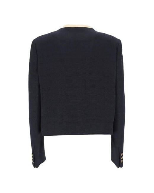 Blazé Milano Blue Buttoned Trim Jacket