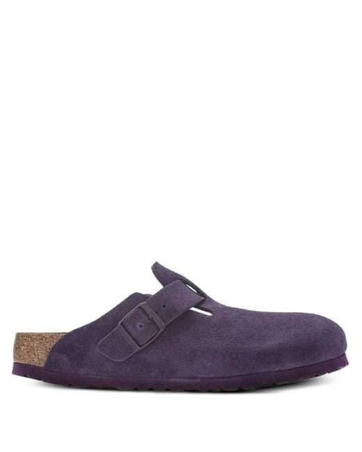 Birkenstock Purple Buckle Suede Mules for men