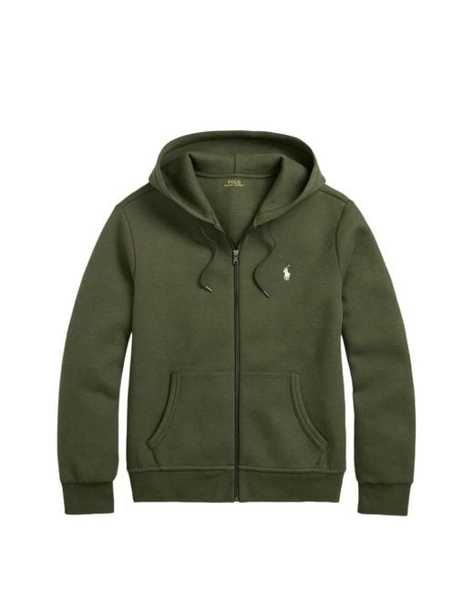 Polo Ralph Lauren Green Logo-Embroidered Zip-Up Hoodie for men