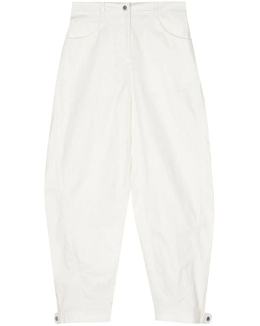 Jonathan Simkhai White Kaiti Cotton Tapered Trousers