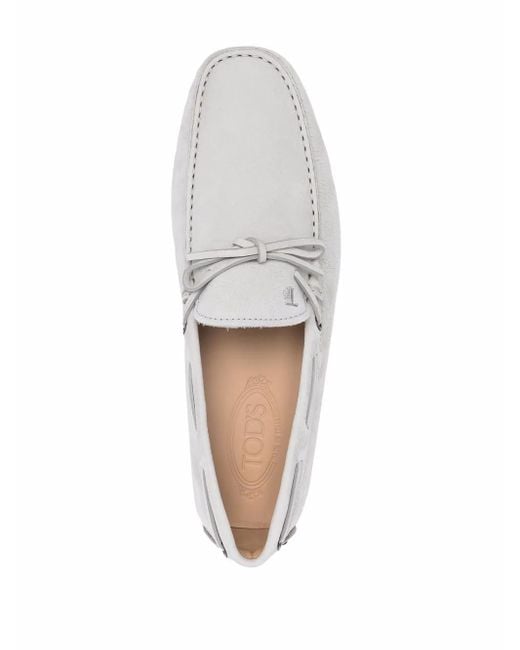Tod's White City Gommino Leather Loafers - Men's - Leather/nubuck Leather/rubber for men