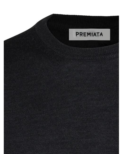 Premiata Blue Crew-Neck Wool Sweater for men