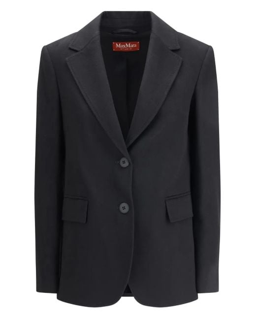 Max Mara Black Folgore Button-Fastening Blazer