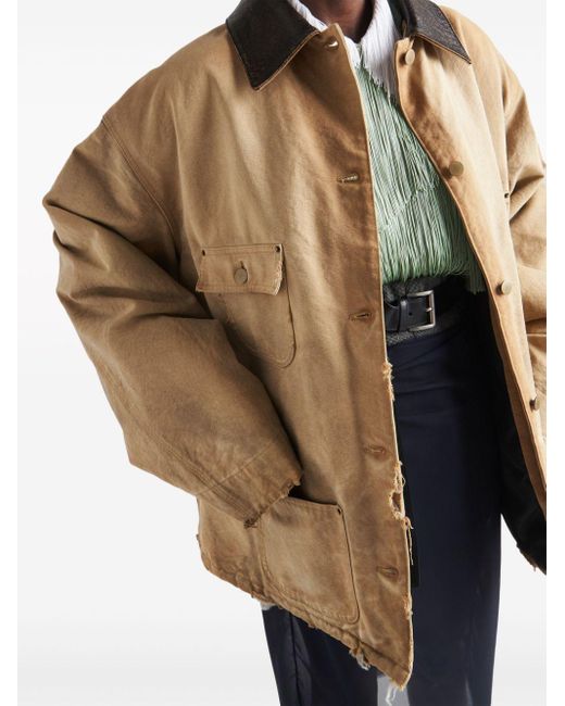 Prada Natural Ripped Canvas Jacket