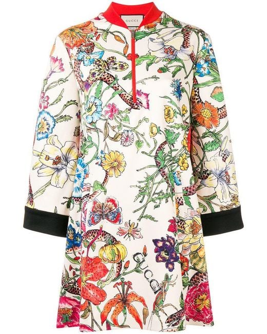 Gucci Multicolor Kleid mit Blumen-Print