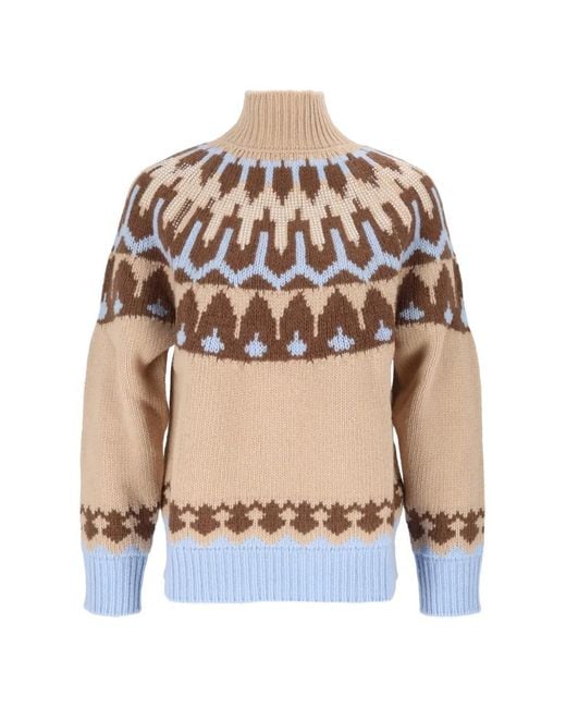 Ermanno Scervino Natural Sequin-Embellished Long-Sleeve Sweater