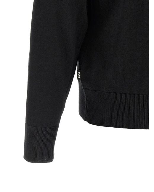 Boss Black Zip-Up Sweater for men
