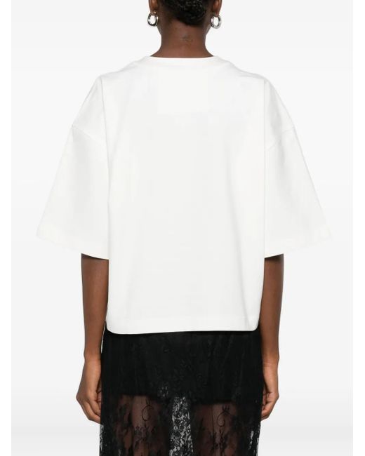 Hamza White Luna Lace-Bow T-Shirt