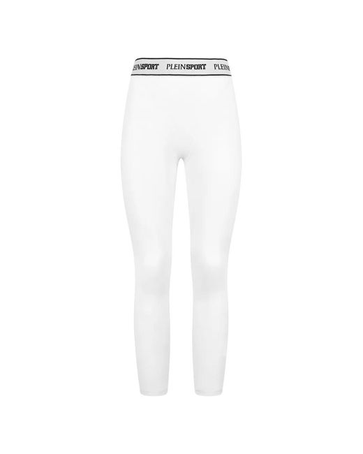 Philipp Plein White Logo Elastic Leggings
