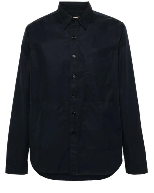 Aspesi Blue Poplin Patch-Pocket Shirt for men