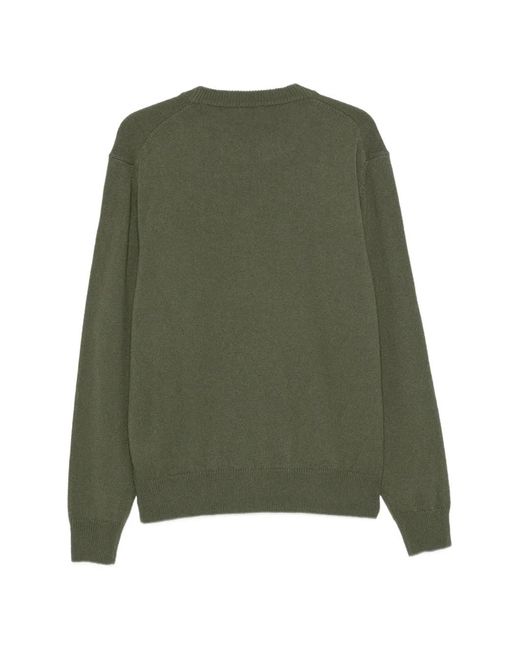 Jacob Cohen Green Crew-Neck Logo-Patch Sweater for men